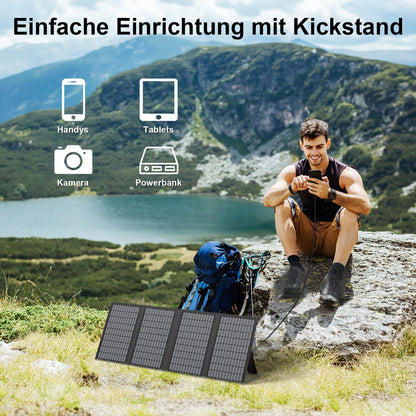 MHPOWOS 60W Faltbares Outdoor Solarpanel Ladegerät