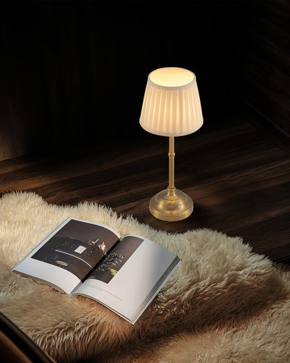 VISDANFO LED Tischlampe kabellos dimmbar, Akku Nachttischlampe gold