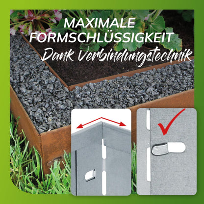 bellissa Rasenkante Cortenstahl 118x20cm – Beeteinfassung 17,25m