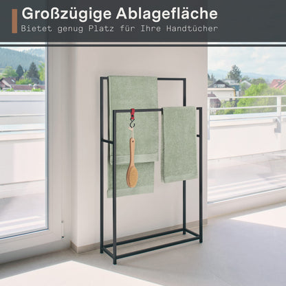GARDELI® Handtuchständer stehend extra gross Schwarz