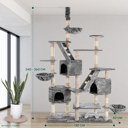 HAPPYPET SAM Kratzbaum deckenhoch – XXL Grau 260 cm