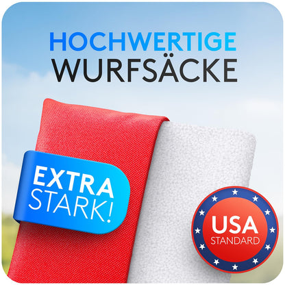 Briliantwerk Cornhole Wurfspiel – Echtholz 11-teilig Outdoor lackiert