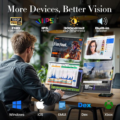 KEFEYA 14,1 Zoll Tragbarer Monitor - FHD Ultradünn