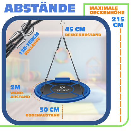 KESSER® Nestschaukel Ø 120cm für Kinder & Erwachsene - Blau