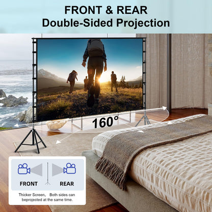 Towond Projektor-Leinwand mit Ständer Tragbar HD - 150 Zoll 16:9