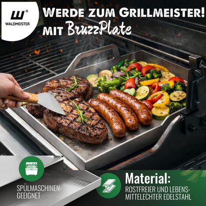 Waldmeister BruzzPlate Plancha Grillplatte Edelstahl 40x30 cm