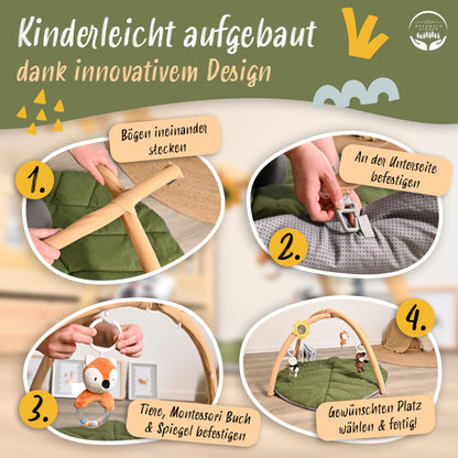 MEERWALD KINDER Baby Spielbogen & Spieldecke XXL Blattform