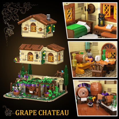 INSOON Weinberg Schloss Klemmbausteine mit Licht - 1826 Teile