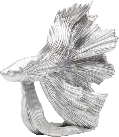Kare Design Betta Fish Deko Figur – Silber, Fisch-Motiv