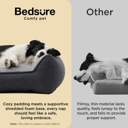 BEDSURE ergonomisches Hundebett für grosse Hunde 106x76 cm dunkelgrau