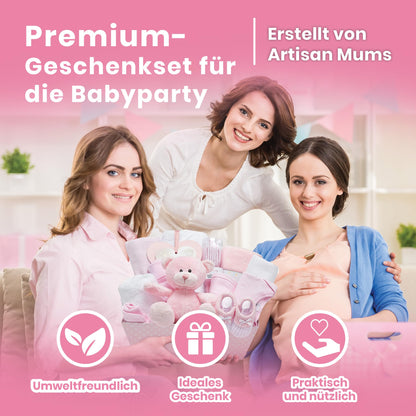 Baby Box Shop Baby-Geschenkset Mädchen, 14-teilig, mit Teddybär