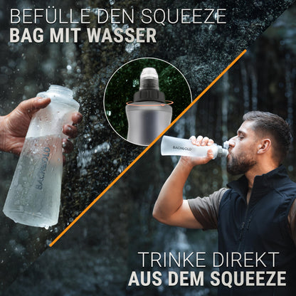 Bachgold Squeeze Wasserfilter Outdoor mit Virus-Filtration, 1000 ml