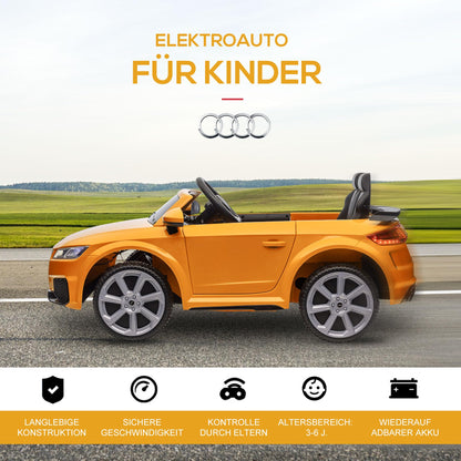 HOMCOM Kinder Elektroauto 12V Gelb – mit Fernbedienung