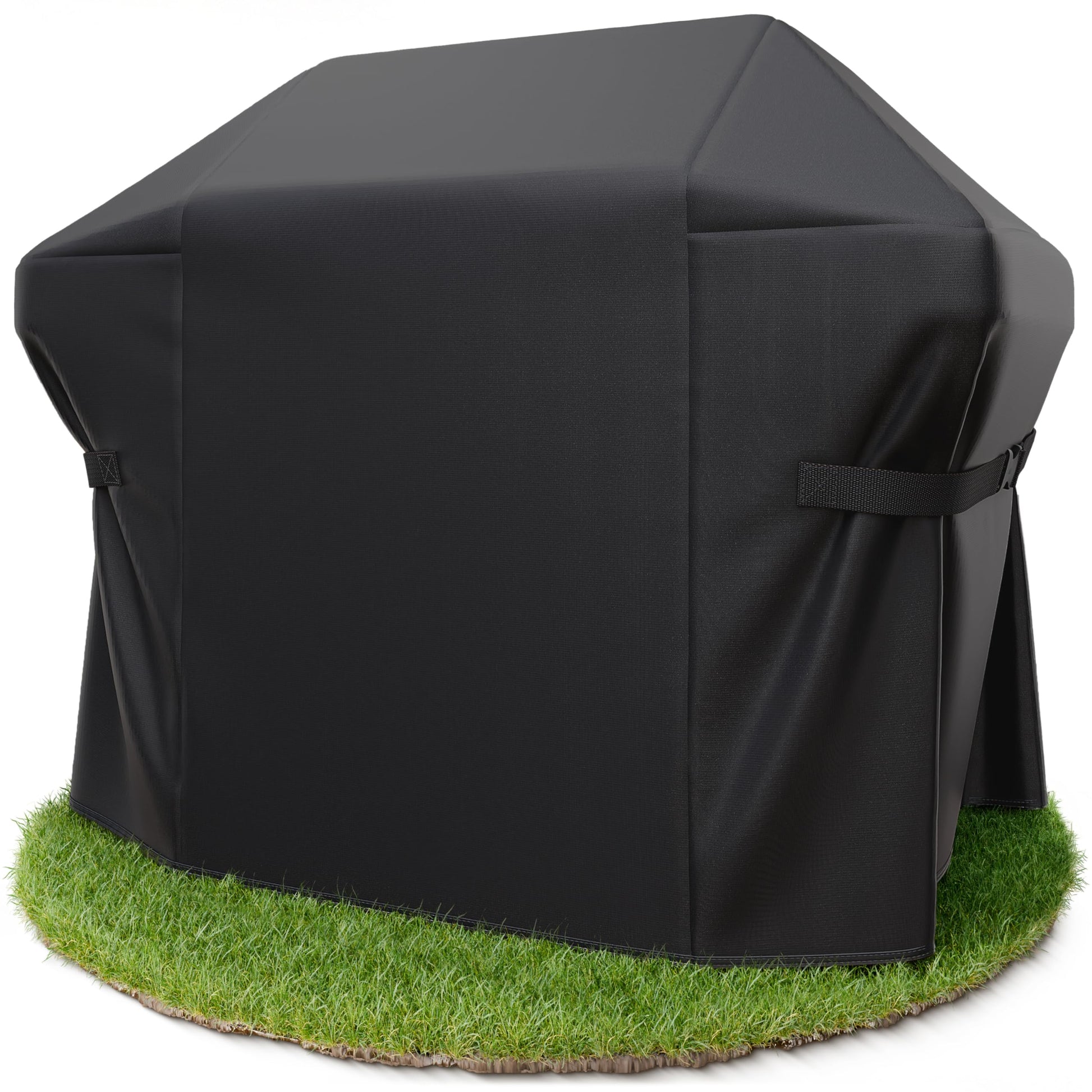 AMZBBQ Grillabdeckung 150 x 120 x 75 cm, wasserdichte Abdeckhaube aus Polyester mit Steckschnallen