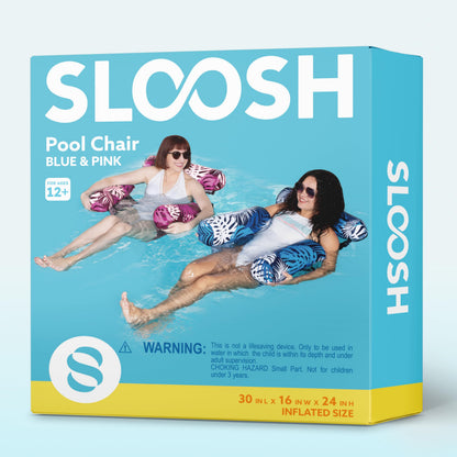Sloosh Pool-Schwimmstuhl aufblasbar, 2er-Set mit Stoffbezug