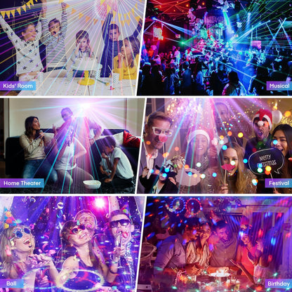 PartyLux 5-in-1 Discolicht Kaleidoskop mit Stativ - Fernbedienung