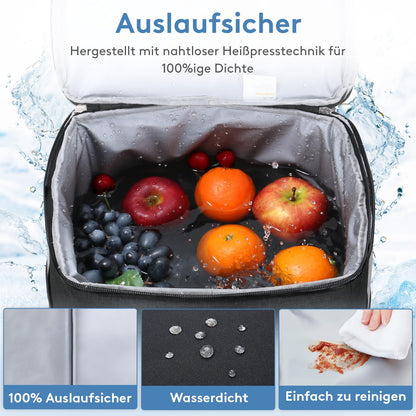 Lifewit Kühltasche 40 L, faltbare Thermotasche für Picknick, schwarz