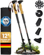 ALPENWERT Teleskop-Wanderstöcke aus Aluminium mit Korkgriff, verstellbar von 65 bis 135 cm