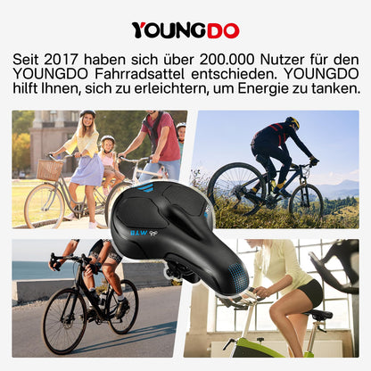 YOUNGDO Fahrradsattel Gel, ergonomisch, wasserdicht mit Abdeckung