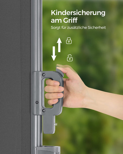 SONGMICS Seitenmarkise GSA160G, ausziehbar, 160 x 300 cm, anthrazit