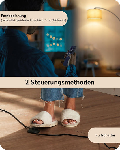 EDISHINE Dimmbare LED-Bogenlampe E27 – Farbtemp. & FB