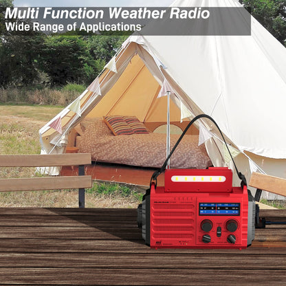 Mesqool Notfallradio AM/FM/SW Kurbelradio mit Solar, 5000 mAh Akku