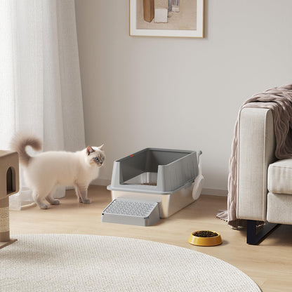 Lifewit Edelstahl Offenes Katzenklo - XXL Grau