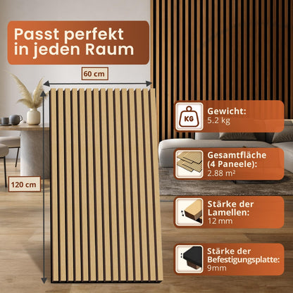 NEU.HOLZ Akustikpaneele Holz Schalldämmung - Eiche hell