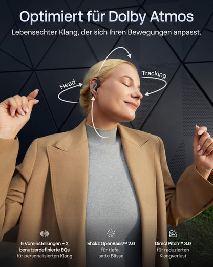 SHOKZ OpenFit Pro Open-Ear-Kopfhörer, Bluetooth 6.1, schwarz