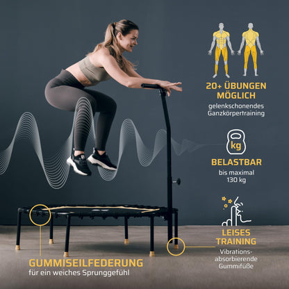 SportPlus Fitness Trampolin Indoor Haltestange Gummiseil 130kg