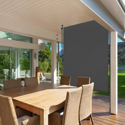 BelleMax Senkrechtmarkise 100x310cm ohne Bohren, Kurbel - Dunkelgrau