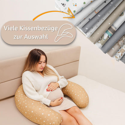 Totsy Baby Stillkissen XXL 190 cm mit Oeko-Tex Musselin-Bezug