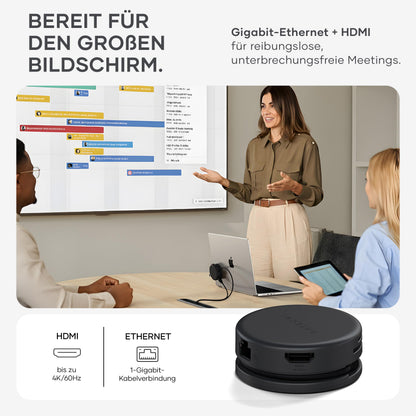 SATECHI OntheGo 7-in-1 USB-C Hub Multiport Adapter, Space Schwarz