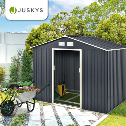 Juskys Metall Gerätehaus XL 9m³ – 277x191x192cm anthrazit