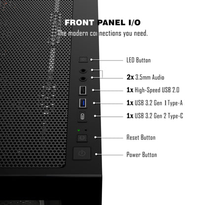 KEDIERS P4 PC-Gehäuse ATX Mid Tower mit 4 Lüftern, Schwarz