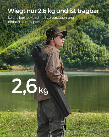 SONGMICS Campingstuhl 2er Set, klappbarer Angelstuhl, 150 kg, schwarz