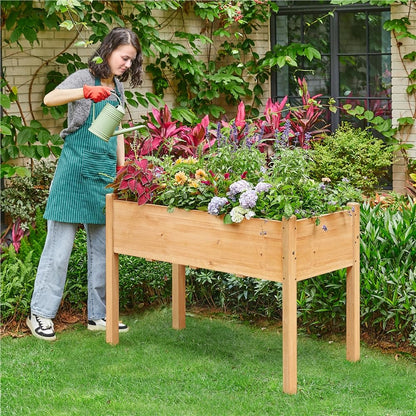 Yaheetech Hochbeet aus FSC-Tannenholz, hellbraun, 120,5 x 59 x 76 cm