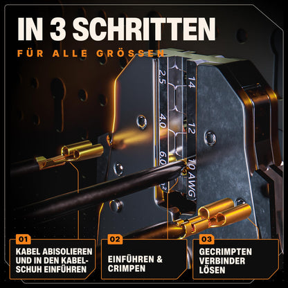 BAURIX® HEKTOR PRO Crimpzange - 6 Wechselbacken für Elektrik