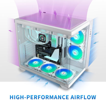 MUSETEX Y6 Gaming ATX Mid Tower PC Gehäuse - Reinweiss