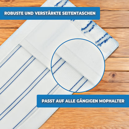 HELOME Microfaser Wischbezüge 40 cm, 10er-Set mit Abrasiv-Streifen