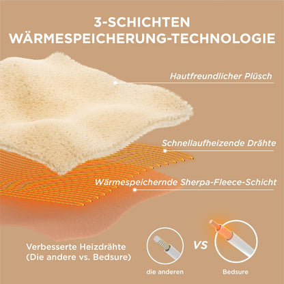 BEDSURE Heizdecke mit Abschaltautomatik 130x180cm - Gestreift Natur