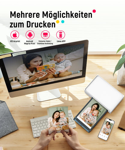 Liene Handy Fotodrucker 10x15 cm – Inkl. Papier/Patrone Set