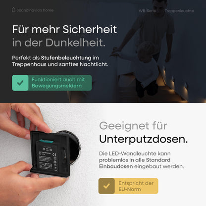 Scandinavian home LED Treppenbeleuchtung Set 6 Stk. Warmweiss Aussen/Innen