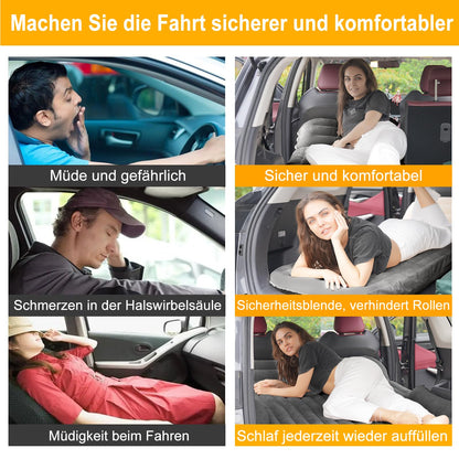 KMZ Auto Luftmatratze Autobett – Rückbank Kofferraum Dunkelgrau