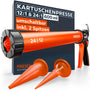 Presch Kartuschenpresse Beutelpresse – 600ml Umschaltbar 24:1. Robuste Metallpresse zum kraftvollen Auspressen von Kleb-/Dichtmassen.