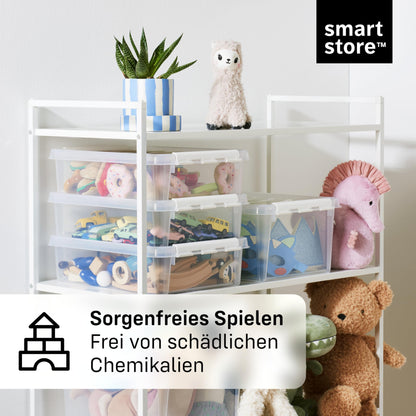 SmartStore Aufbewahrungsboxen aus Kunststoff, 4 l, 8er-Set, weiss