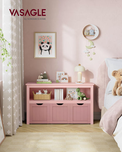 VASAGLE LHS380R02 Kinderregal Spielzeugaufbewahrung - Pastellrosa