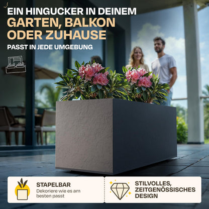 Ondis24 Vulkan Pflanzkübel 100 cm mit Wasserspeicher anthrazit