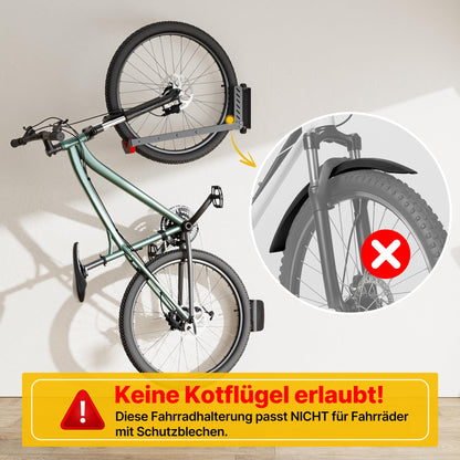 monTEK schwenkbare Fahrradwandhalterung Garage – 2er-Set