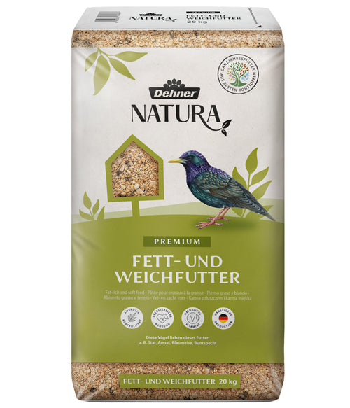 Dehner Natura Wildvogelfutter Fett- und Weichfutter 20 kg, Futtermischung mit Erdnüssen und Flocken